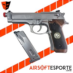 Pistola de Airsoft GBB WE M92 Biohazard Chrome Gen.2 SV