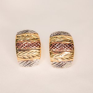 Brinco Eleganza Maria Banhado A Três Ouros