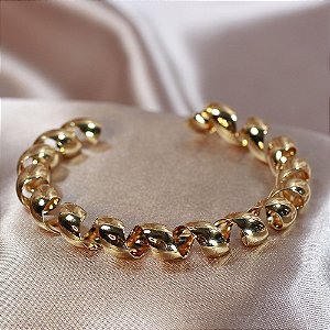 Pulseira Bracelete de Espirais Ouro