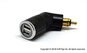 CLIFF-TOP TC-6682U 3.3 AMP ADAPTADOR DE TOMADA 12V DE MOTOCICLETA PADRÃO EUROPEU PARA DUPLO USB - MODELO INCLINADO - BMW, TRIUMPH, DUCATI e KTM