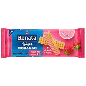 BISCOITO WAFER MORANGO RENATA PACOTE DE 115G