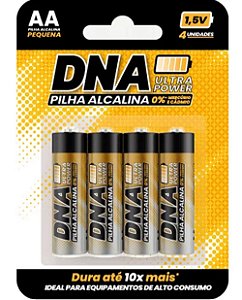 Pilhas Alcalinas DNA Power AA 4 Unidades