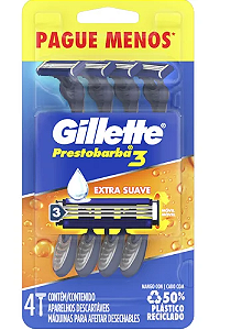 Aparelho de Barbear Gillette Prestobarba 3 4Un Leve + Pague -