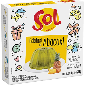 Gelatina Sol Sabor Abacaxi 20g