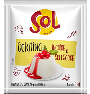 Gelatina Sol Sem Sabor Incolor 12g