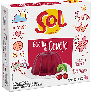 Gelatina Sol Sabor Cereja 20g