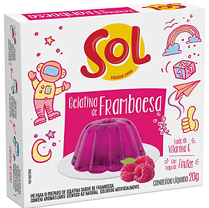 Gelatina Sol Sabor Framboesa 20g