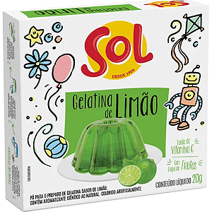 Gelatina Sol Sabor Limão 20g