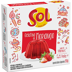 Gelatina Sol Sabor Morango 20g