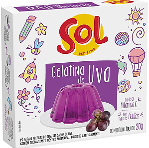 Gelatina Sol Sabor Uva 20g