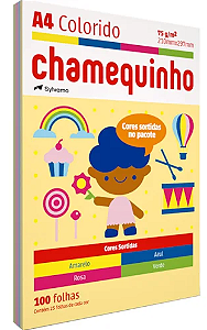 Papel Chamequinho Colorido Com 4 Cores A4 100FL
