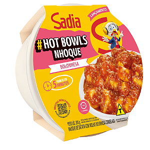 Nhoque Sadia Hot Bowls ao Molho Bolonhesa Congelado Pote 300g
