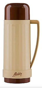 Garrafa Térmica Aladdin 1 Litro Rosca Conserva Quente Cor Bege