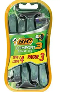 Aparelho de Barbear Bic Comfort 3 Pele Sensível - Leve 4un Pague 3un
