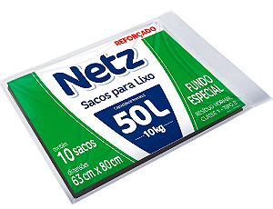 Saco de Lixo Netz Reforçado Almofada 50L 10Un