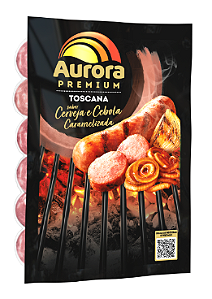 Linguiça Toscana Sabor Cerveja e Cebola Caramelizada Aurora Premium 500g