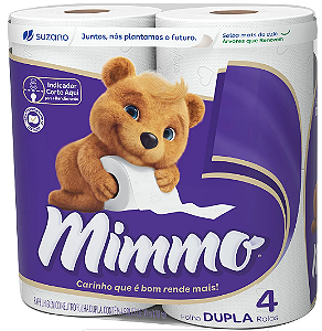 Papel Higienico Mimmo Folha Dupla Neutro 30m 4Un