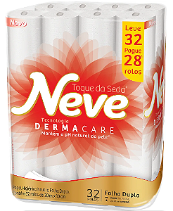 Papel Higiênico Neve Neutro Folha Dupla 30m Leve 32 Pague 28