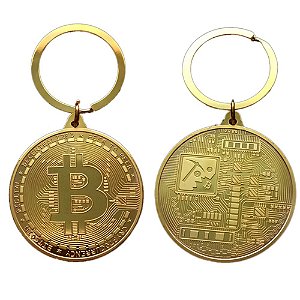 Chaveiro Bitcoin - Dourado
