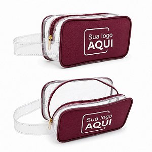 Estojo Necessaire Personalizado Lateral PVC Cristal (22cm)
