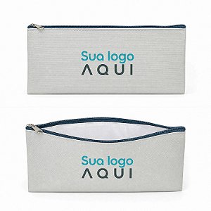 Necessaire Carteira Personalizada Slim Nylon Resinado 25x10cm
