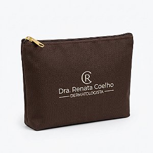 Necessaire Personalizada Nylon Resinado Premium 20x15cm - Marrom