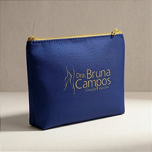 Necessaire Personalizada Nylon Resinado Premium 20x15cm - Azul Marinho