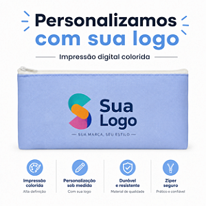 Necessaire Carteira Personalizada Slim Nylon Resinado 25x10cm