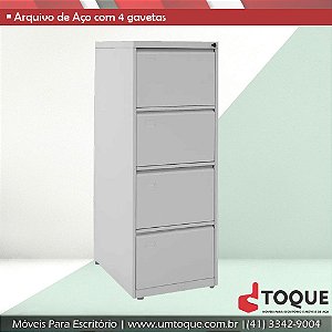 Arquivo de Aço para pasta suspensa com 4 gavetas 60cm LN