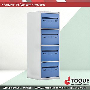 Arquivo de Aço para pasta suspensa com 4 gavetas 60cm W3