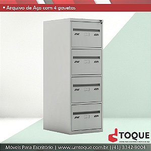 Arquivo de Aço para pasta suspensa com 4 gavetas 71cm W3