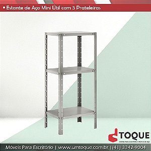 Estante de aço Mini Útil com 3 prateleiras 91x30x40 W3