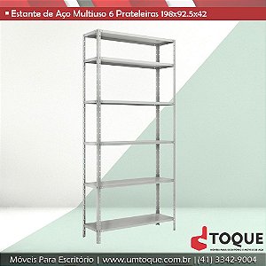 Estante de aço com 6 prateleiras 198x92.5x30 W3