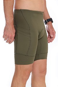 Bermuda Masculina Multi Bolsos Compress Verde Militar