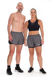 SHORT RAIZ DUPLO CINZA