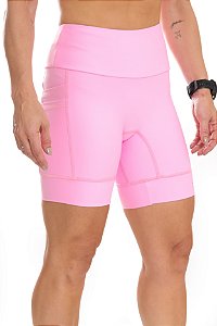 Bermuda Feminina Compress Multi Bolsos Rosa Chiclete