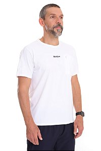 CAMISETA CORTE LASER BOLSO BRANCA