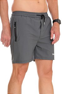 Bermuda Dry Fit Treino Seca Rápido 3 Bolsos Elastáno - CINZA