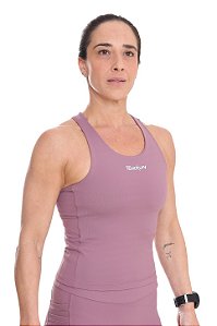 Regata Top Compressão 6 Bolsos Lavanda