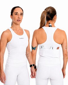 Regata Top Compressão 6 Bolsos Branca