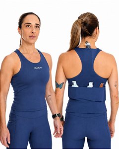 Regata Top Compressão 6 Bolsos MARINHO