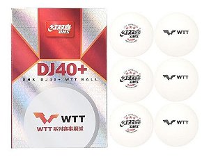 Dhs Dj40+ Logo Pro Tour ITTF - Caixa 06 Bolas Tênis De Mesa 3 Estrelas Plástico ABS