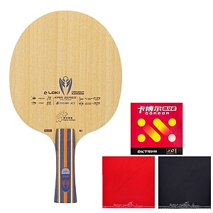 Raquete Clássica Loki K1 Carbono + 2x Borrachas Reactor Corbor Aprovado ITTF