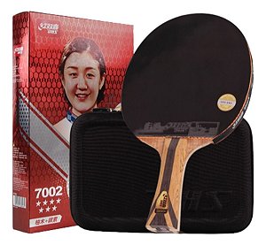 Raquete Carbono Clássica 7 Estrelas Modelo Dhs H7002 Profissional Tênis de Mesa + Capa Dura