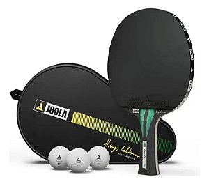 Kit Raquete Hugo Calderano Carbon Speed Joola Tênis De Mesa + Capa + Bolas