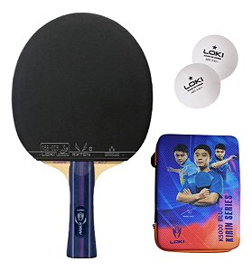 Raquete Classica Loki Profissional Ittf + Raqueteira 2 Bolas