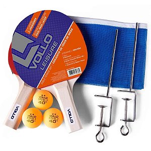 Kit Ping Pong/Tenis de Mesa Com 3 Bolas e 2 Raquetes - 1 Fit