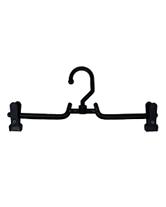 Cabide Plástico Saia Giratório com Presilha Quadrada Preto