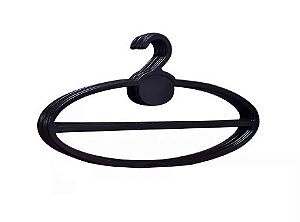 Cabide Plástico Lenço Oval Preto