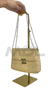 Expositor de Bolsa Luxo Dourado de Balcão